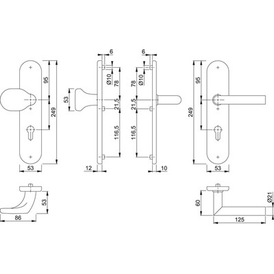 Hoppe Wechselgarnitur Amsterdam GRT-SST ES1 F69 Edelstahl 8 PZ-72 42-47 3662069