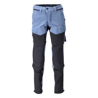 MASCOT® Customised trousers w. knee pockets stone blue/black blue size 82C48