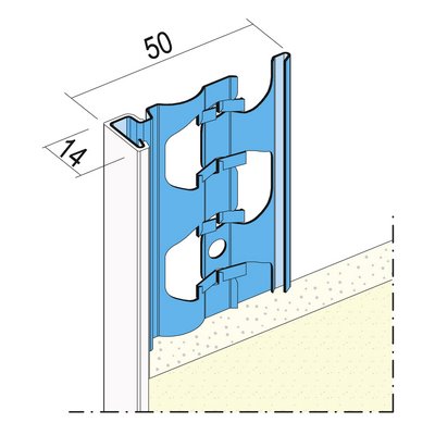 Profil końcowy tynku Maisch 14mm 2.5m 01223 250.0 10 - Zewnętrzna krawędź PVC