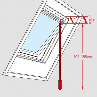 Velux telescopic rod 108-188cm ZCT 200 f. GGU. GGL. VU. VL. VG. VX