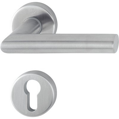 HOPPE door handle set Amsterdam PZ stainless steel E1400Z/42KV/42KVS - 3289743