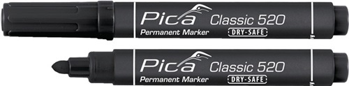 Marker permanentny Pica Classic czarny INSTANT WHITE szerokość linii 1-4mm ru.tip