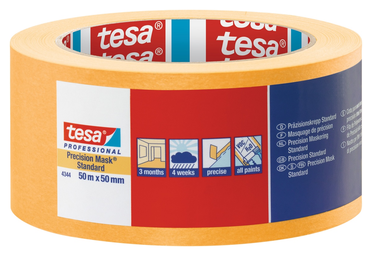 Taśma tesa® Professional Precision Crepe Standard 50mx50mm pomarańczowa - 04344