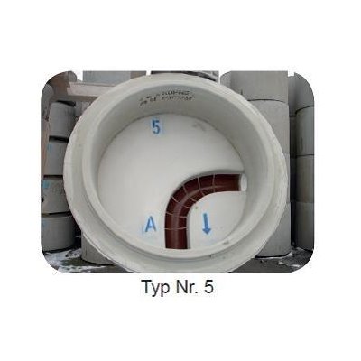Manhole base type 5 DIN 4034/1 SU-M 1000x650mm channel DN150 KG