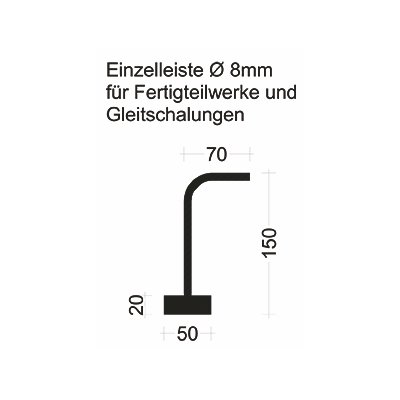 Nevoga Plexus listwa pojedyncza 8mm-150mm WS 90 Połączenie wzmacniające 50-8-15 1rhg