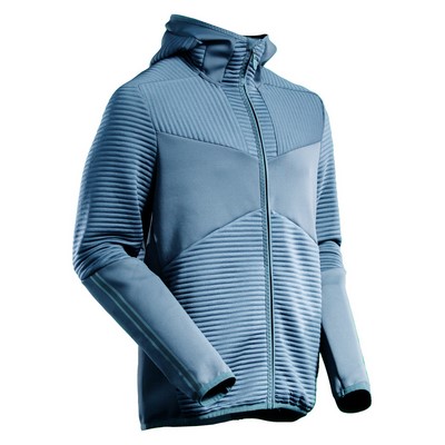 MASCOT® CUSTOMIZED Kapuzensweatshirt Fleece mit Reißvers. steinblau Gr. 2XL
