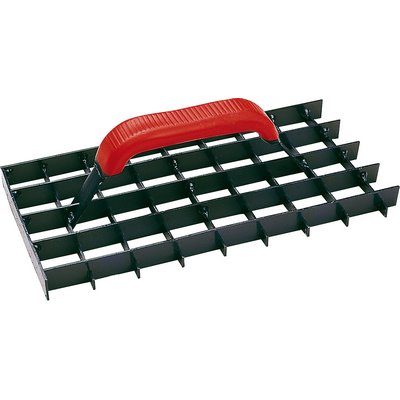 TRIUSO Grid scraper 140x290mm MW 32x32mm serrated w. plastic handle
