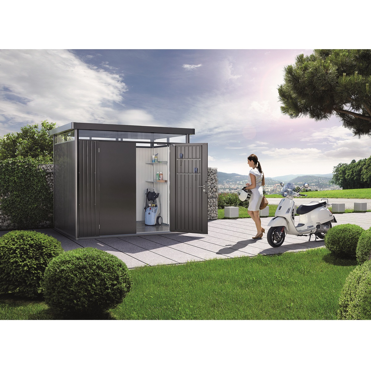 Biohort GH HighLine Gr. H2 dunkelg-m 275x195x222 mit Doppeltür
