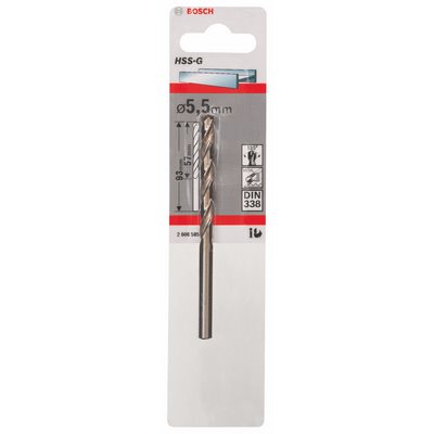 Wiertło do metalu Bosch HSS-G DIN338 5,5x57x93mm