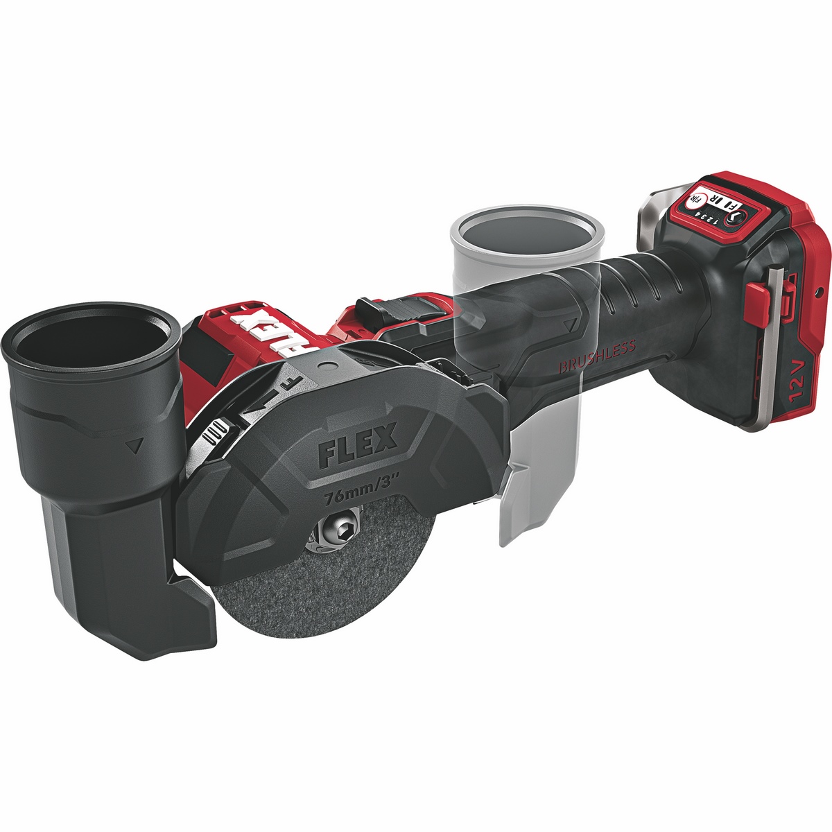 FLEX Akumulatorowa mini szlifierka kątowa 12V 76mm LBE 76 12-EC C - 531717