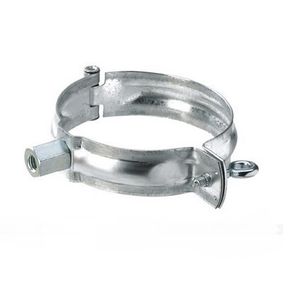 LEH VZ Drain pipe clamp DN100mm w. threaded socket M8/M10