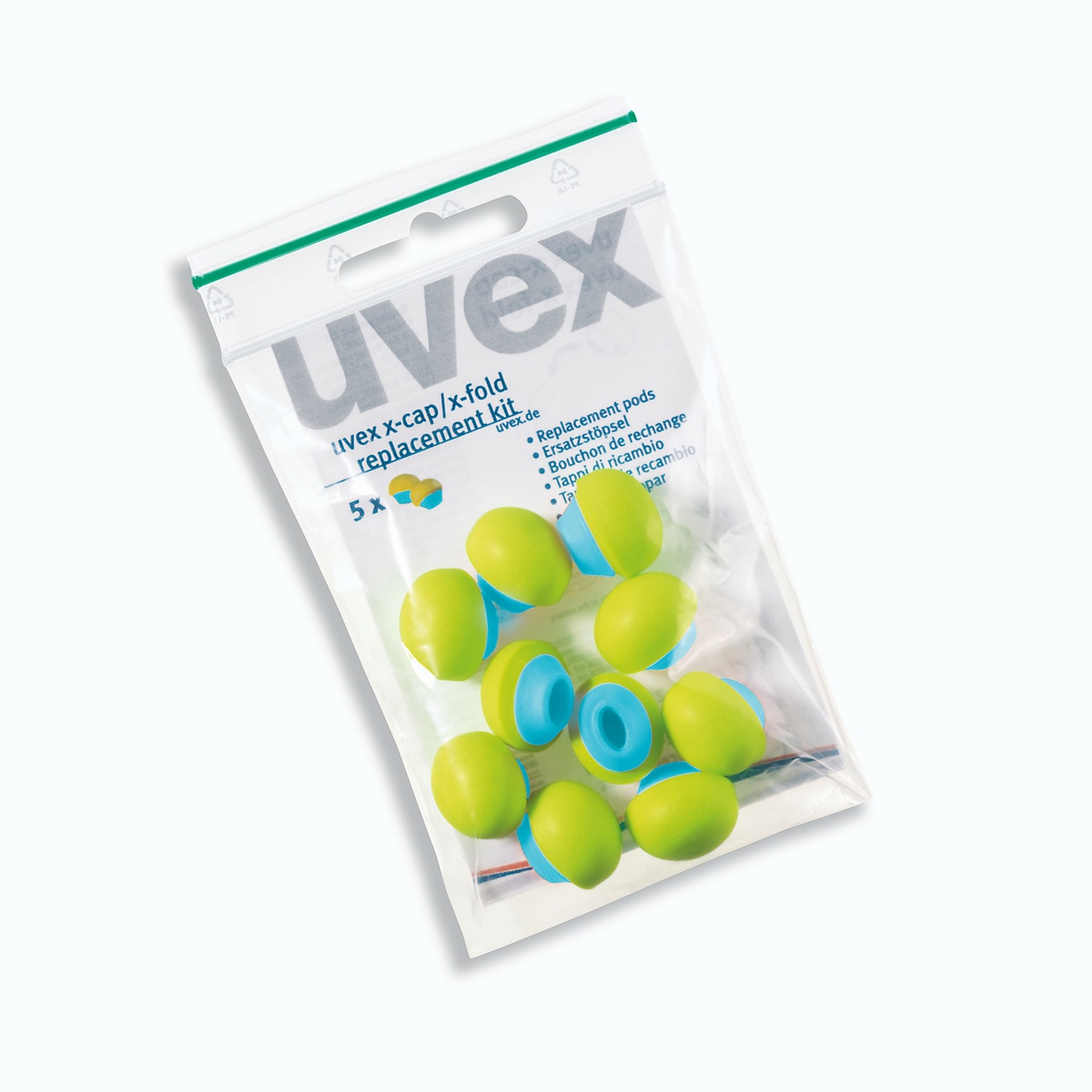Wymienne zatyczki do uszu Uvex x-cap / x-fold 5 par
