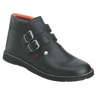FHB Dachdecker-Stiefel Doppelschnalle schwarz - Gr. 47 Autoreifensohle