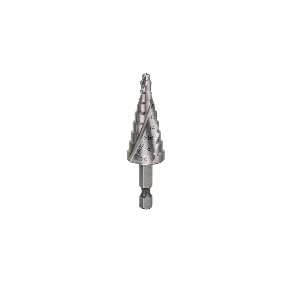 Wiertło stopniowe Bosch HSS 9 stopniowe cylindryczne 4-20mm chwyt 1/4""