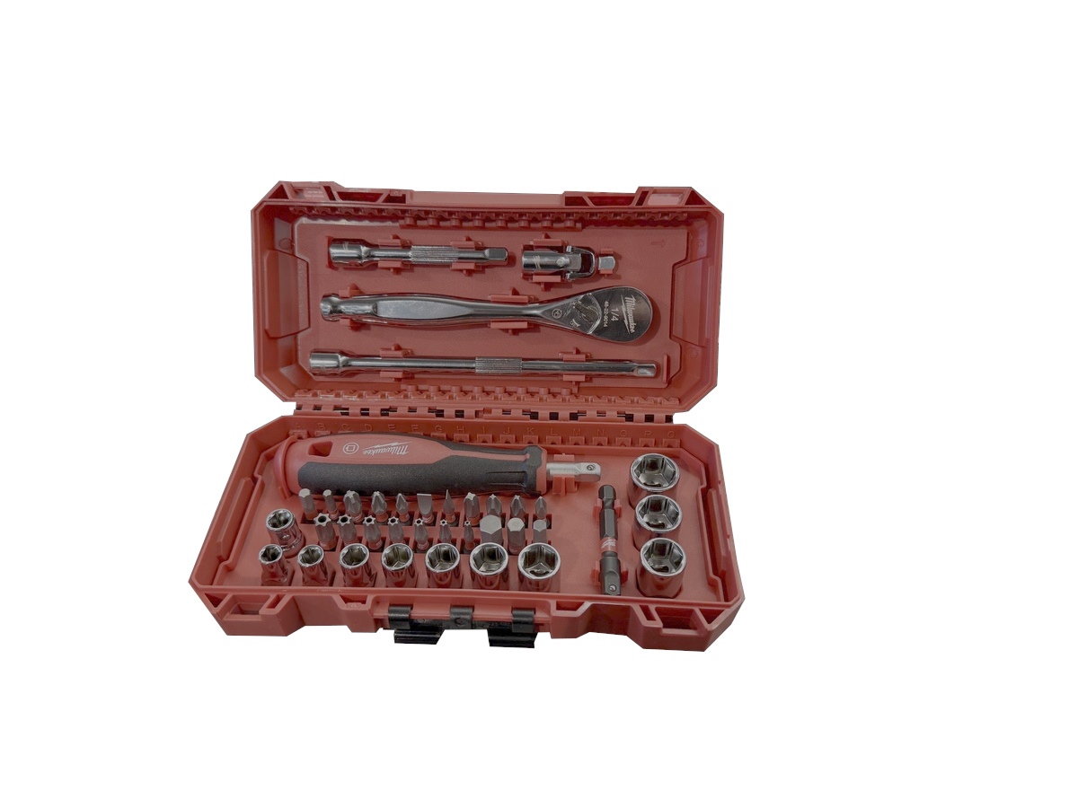 Milwaukee 1/4" Ratschen-/Steckschlüssel Set inkl. Packout Sortierbox 38-teilig