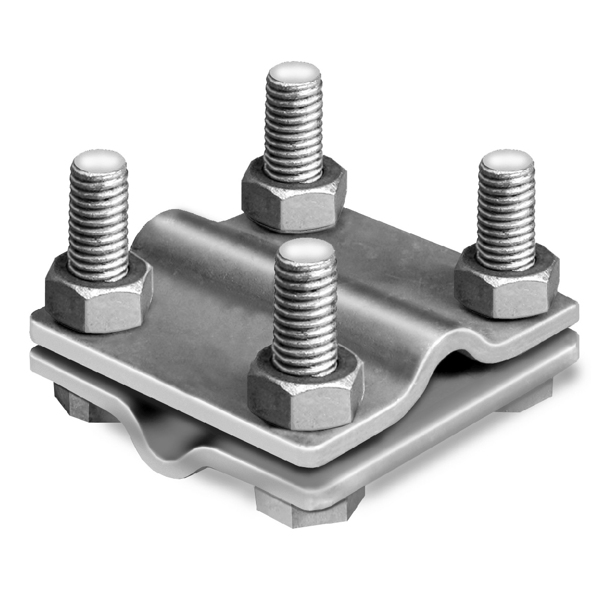 Mastertec cross connector round/round vz heavy steel 2-piece M8 without intermediate plate