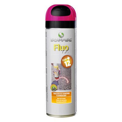 Spray budowlany 500ml FLUO TP różowo-fluorescencyjny z zaworem górnym