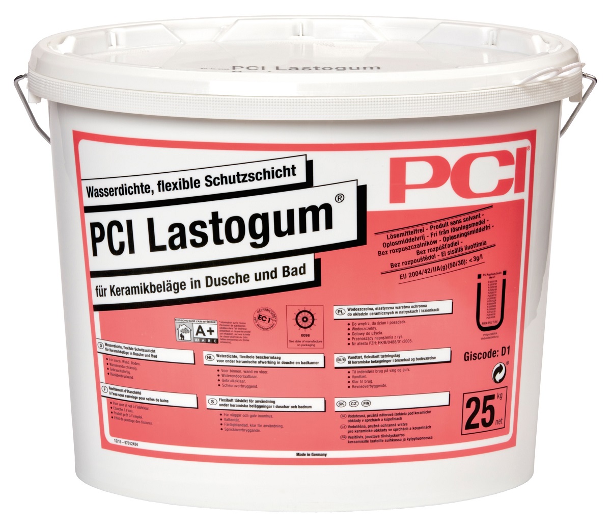 Wiadro PCI Lastogum 25 kg Kolor: szary