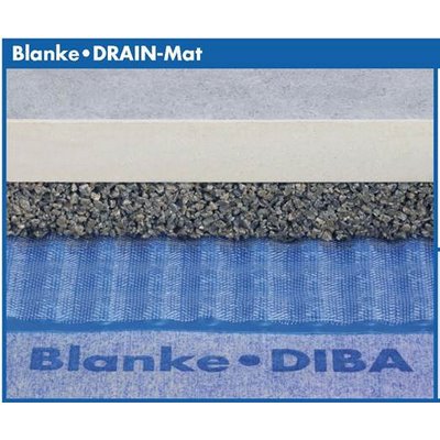 Blanke Drain-MAT m. Gitter blau 15x1m Rolle Dicke 8mm