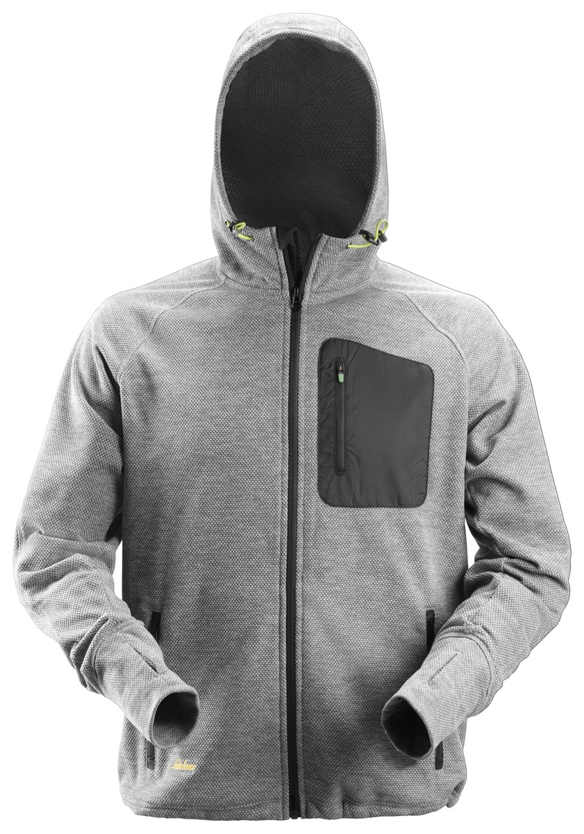 Snickers FlexiWork Fleece-Hoodie 8041 Grey / Black Gr. XXL