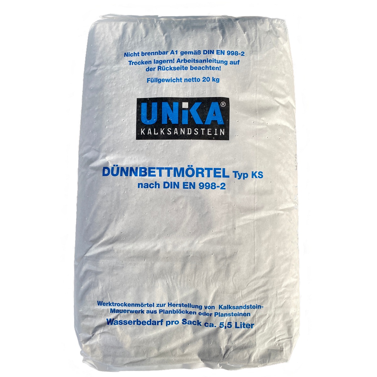 Unika thin-bed mortar with supporting grain white 20kg bag