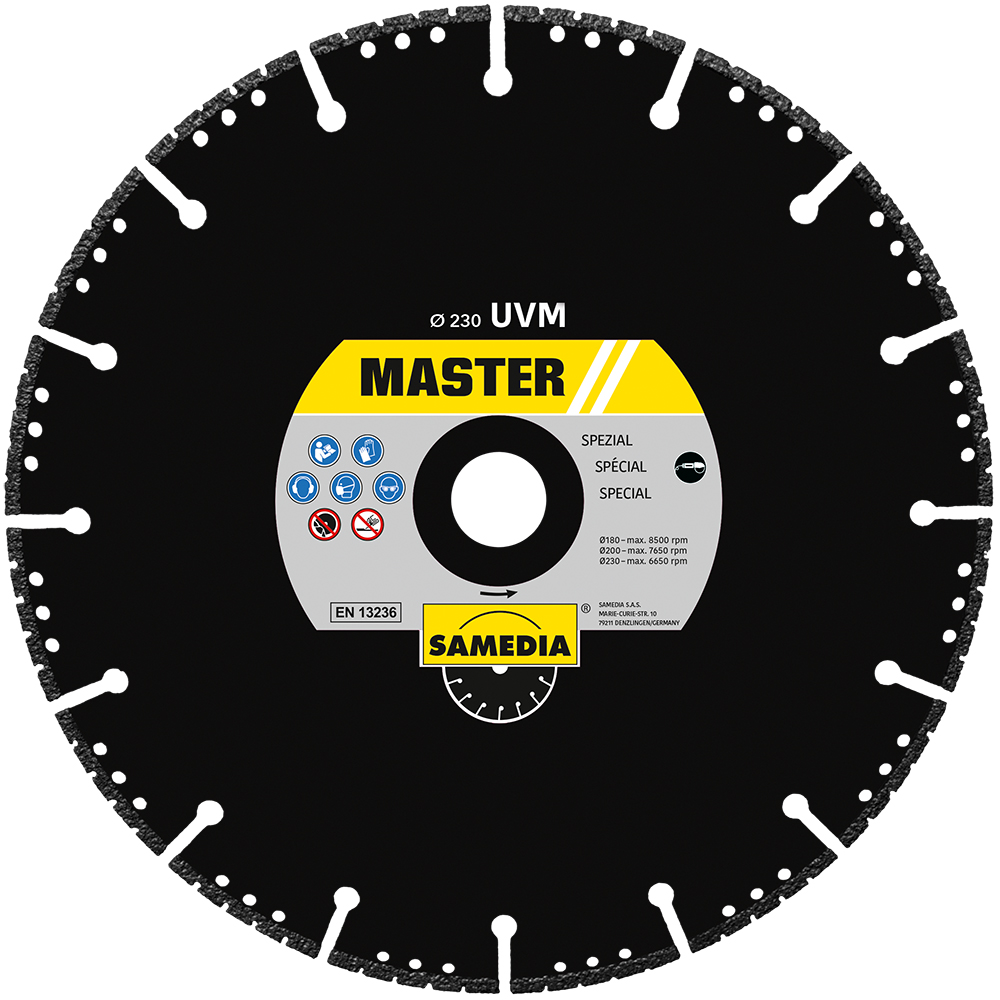Samedia diamond cutting disc UVM Ø230x22.23 mm vacuum brazed. All-Cut