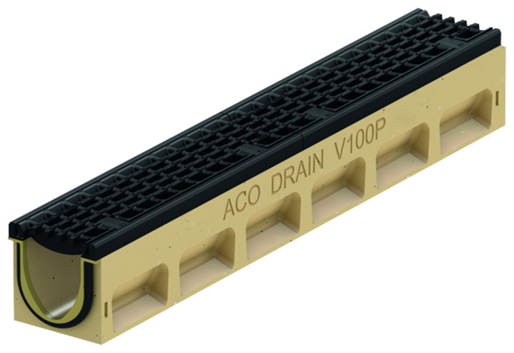 ACO PowerDrain Performance V100P channel type 0.0, 1m, cast edge KTL