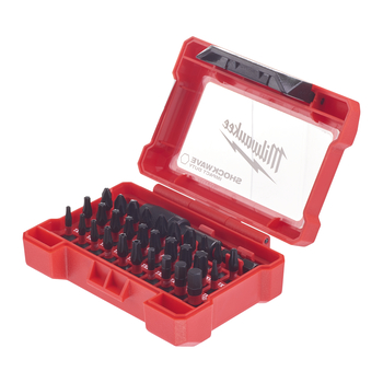 Milwaukee SHOCKWAVE™ 32-piece bit set with quick-release holder in compact box