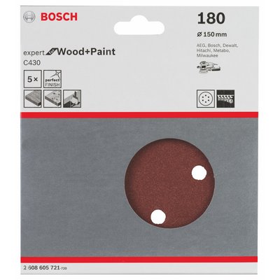 Bosch sanding sheet Expert wood perforated 150mm K180 5-pack