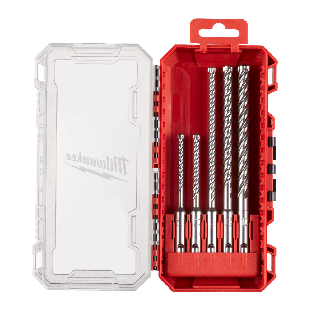 Milwaukee zestaw wierteł udarowych SDS+ MX4 5-częściowy zestaw 5/6 x 115 mm, zestaw 6/8/10 x 165 mm