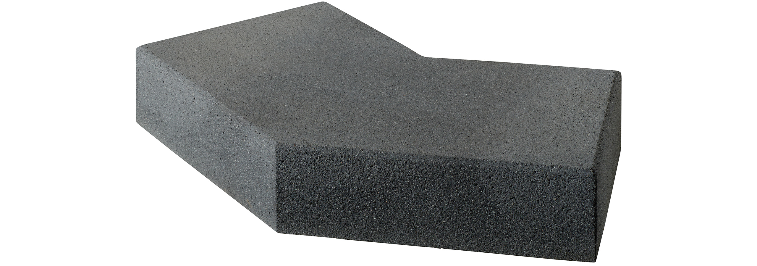 Stufe Vios 135° Ecke 50-50x35x15cm anthrazit. kugelgestrahlt