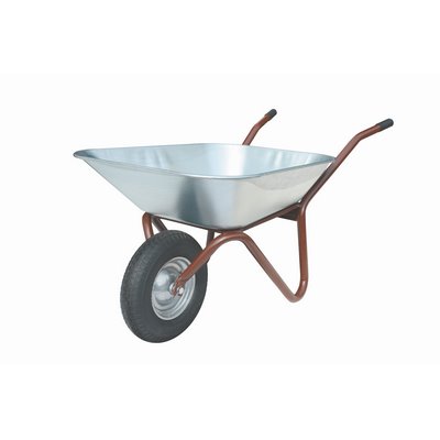 müba wheelbarrow, flat body 85l vz. w. pneumatic tyres pneumatic tyres 400x100mm and ball bearing