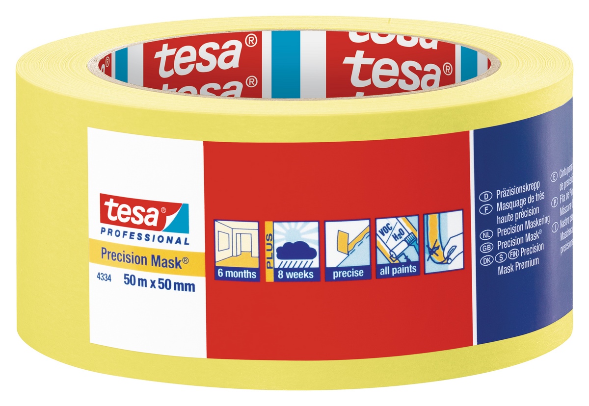 tesa® Professional Precision Crepe Plus 50mx50mm yellow - 4334