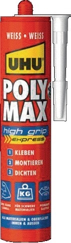 Klej montażowy POLY MAX HIGH GRIP 425g EXPRESS biały wkład UHU
