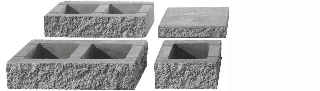 Abdeckplatte Cubaro Grande 50x45x8cm hellgrau gebr. kugelgest.