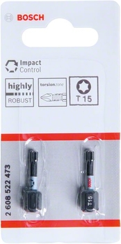 Bosch Impact Control T15 screwdriver bit pack 2 bits per pack