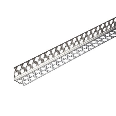 Prima aluminium edge profile w. embossing 2.5m 9109 (09078) for drywall construction