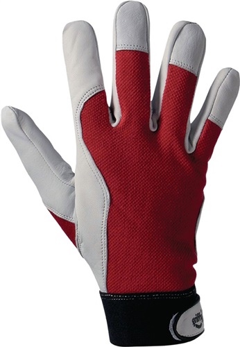 Handschuhe Griffy Gr.10 rot/naturfarben Ziegennappaleder/Interlock EN 388 Kat.II