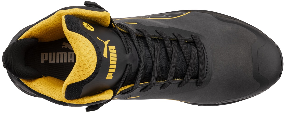 PUMA SAFETY XPLORE MID S3S ESD FO HRO SR Sicherheitsschuh anthrazit/gelb Gr. 42