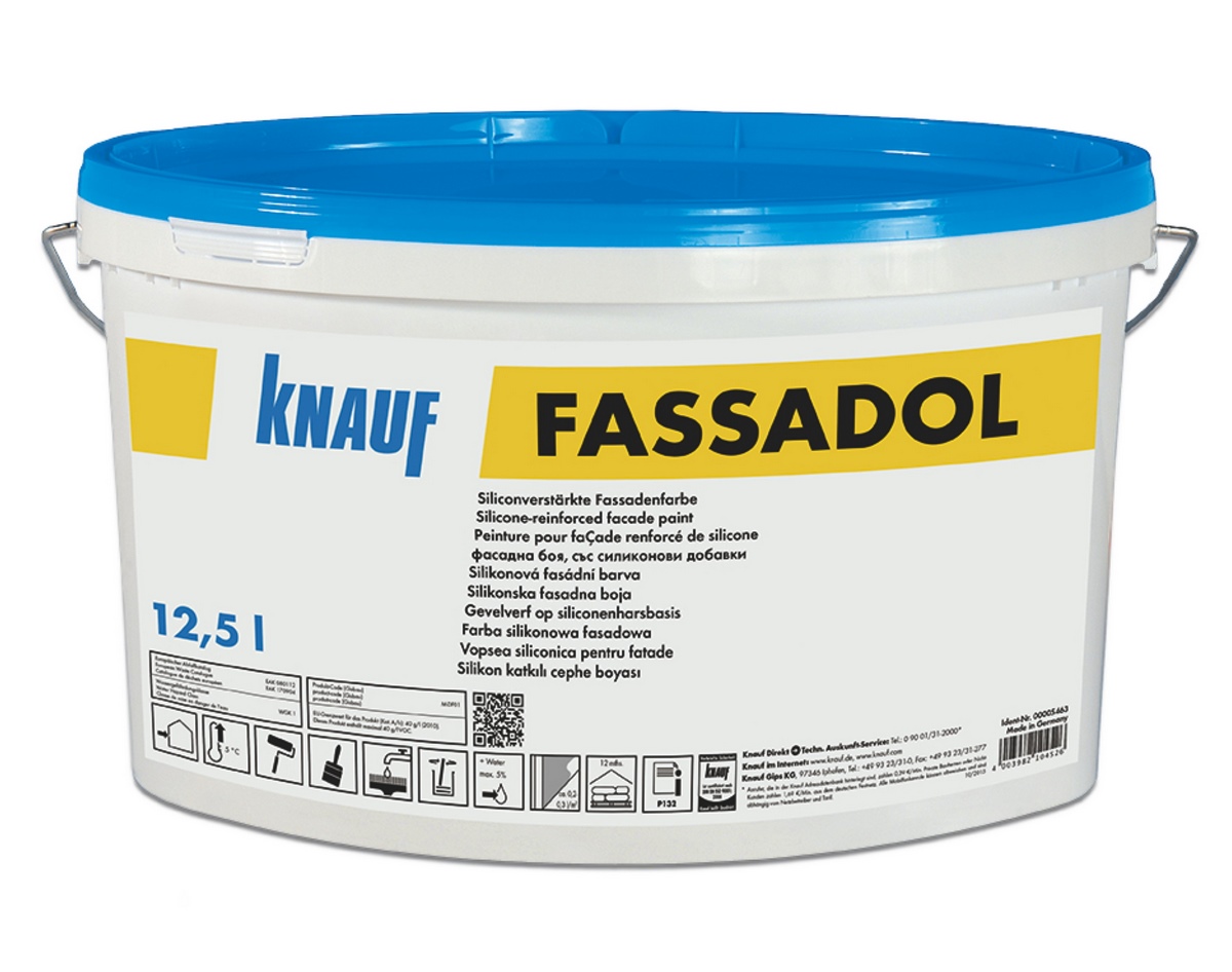 Knauf Fassadol biała farba elewacyjna wzmocniona silikonem 12,5l