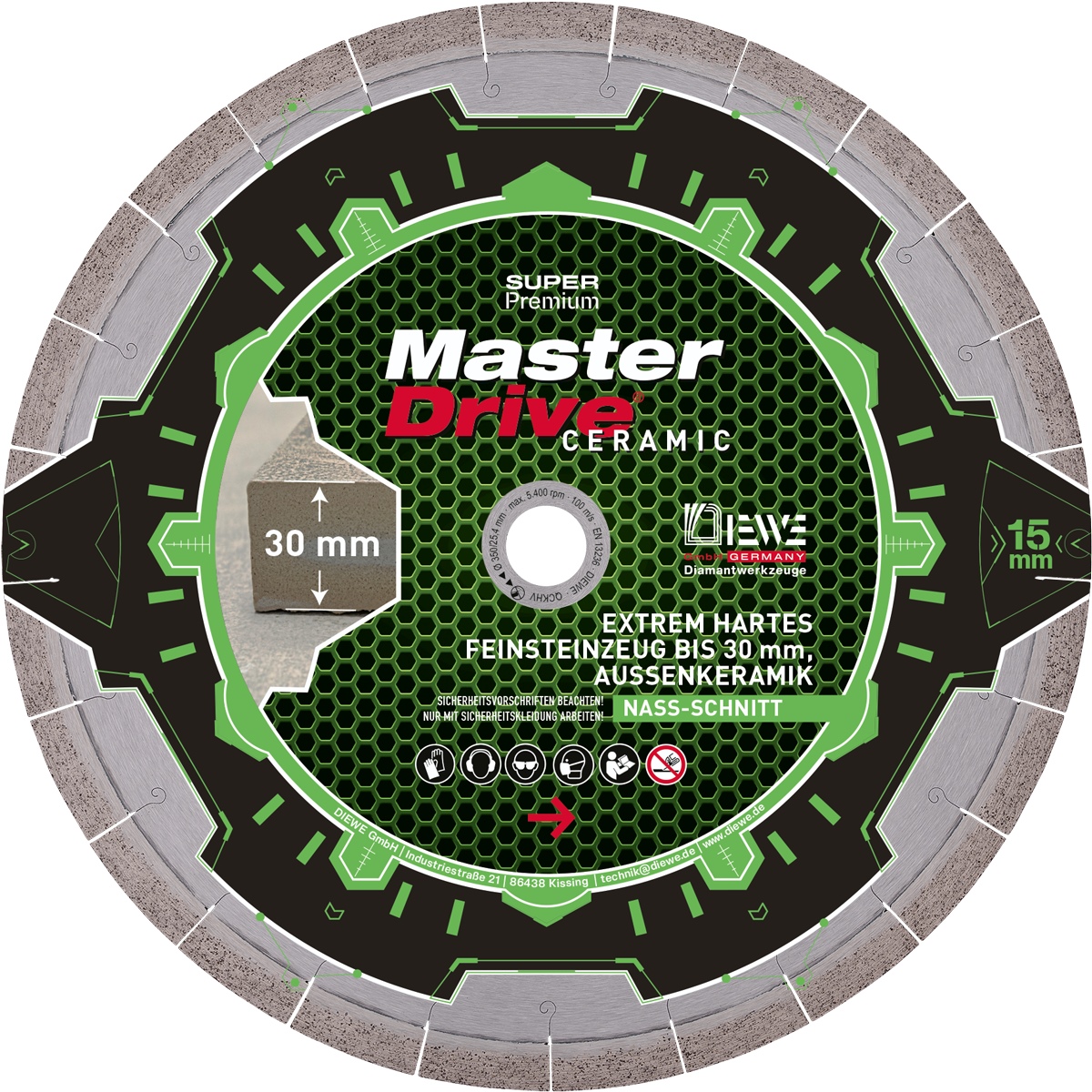 Diewe Master Drive Ceramic Ø350mm diamond cutting disc 30.00mm