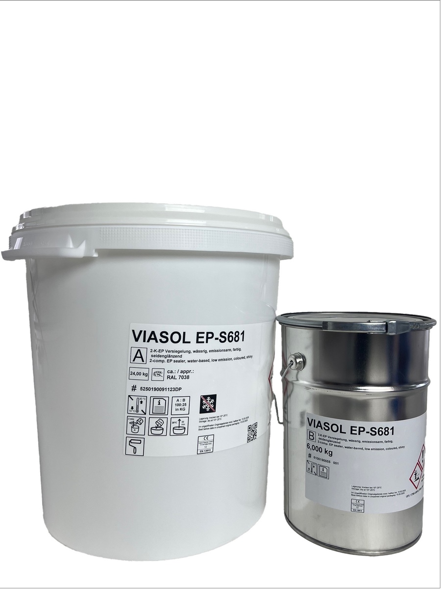 VIASOL EP-S681 semi-gloss RAL 7030 15kg 2K-EP Dust-binding coating