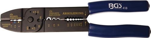 Crimpzange 0.75-6mm2 f.isol. u. blaue unisol.Verbinder Softgriffe