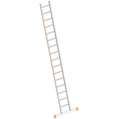 Layher TOPIC 1054 Single rung ladder 16 rungs w. trav. L 4.65m - 1054.016