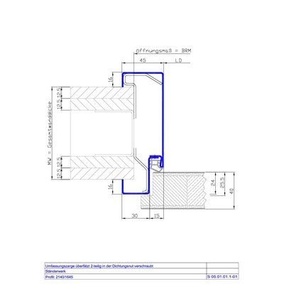 Novoferm MW100 rama do ścian szkieletowych 2 szt. 875x2000mm (6 szt. zdemontowanych)