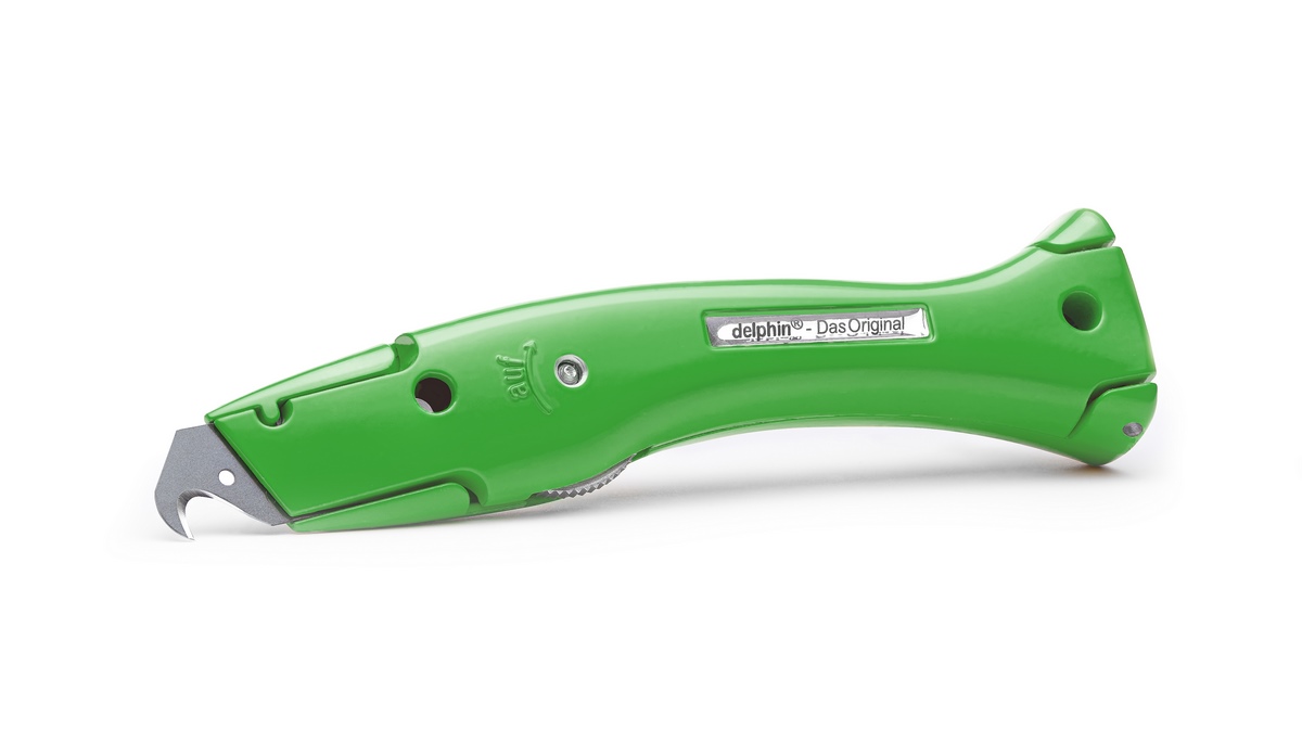 Nóż uniwersalny Delphin®-03 Colour Edition Green z plastikowym kołczanem