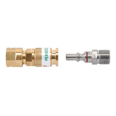 Perkeo QUICKY quick coupling for decanting Inlet: G3/8""LH-IG - Outlet: G3/8""LH-AG