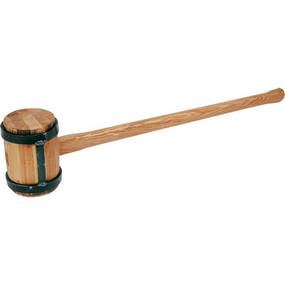 Triuso wooden mallet 6kg w. welded-on flat iron