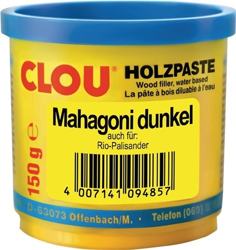 Wood paste colour 12 mahogany dark 150g tin CLOU