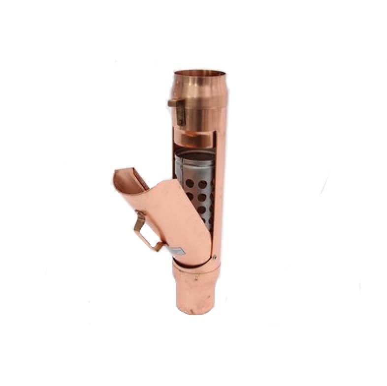 Copper Madema pipe leaf trap Ø 80mm with stainless steel basket
